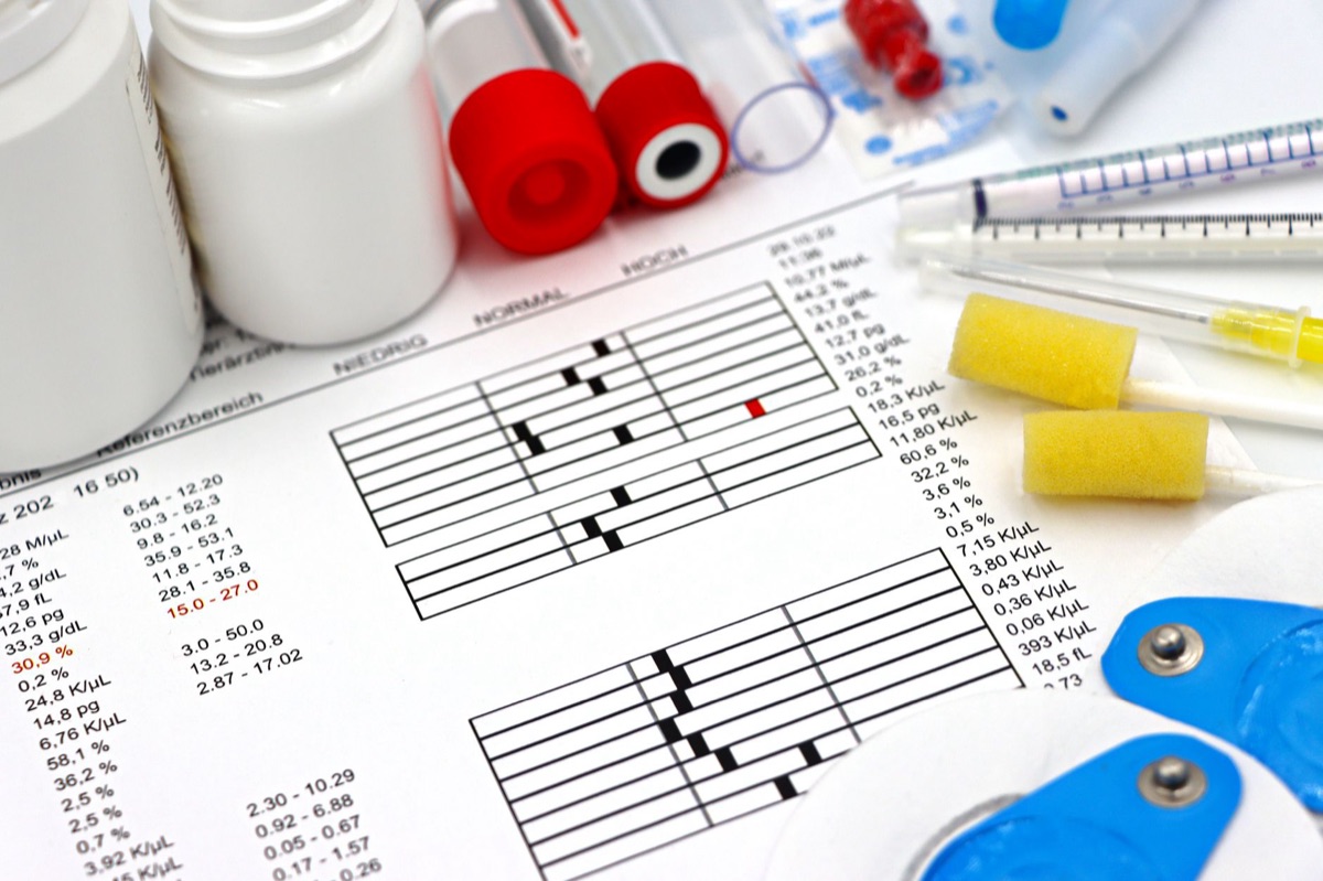 tarjeta médica con datos de salud