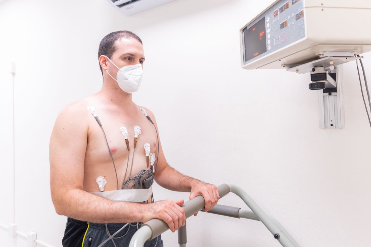 Lung function test machine in medical facility