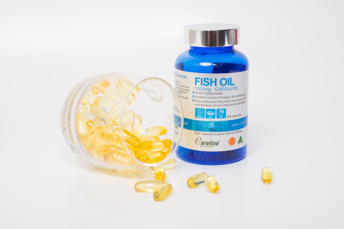 Omega 3 Triglycerides in a lab bottle